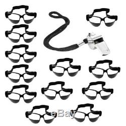 12pcs Basketball Dribble Goggles Specs Frame Training Glasses + Whistle