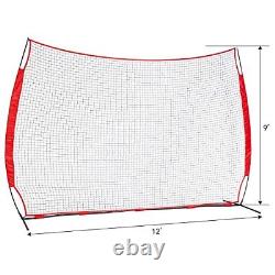 12x 9ft Barricade Backstop, Sports Barrier Nets for Lacrosse, Basketball, Soccer