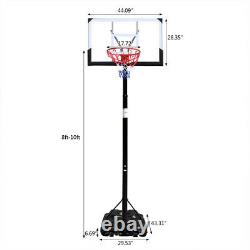 2.45m-3.05m Removable Adult PC Transparent Backboard Basketball Stand