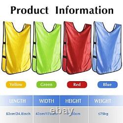 48 Pcs Team Practice Vests for Adults Youth Sports Pinnies Scrimmage Practice