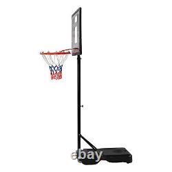 5.67ft Height Adjustable Outdoor Basketball Hoop System Stand with Wheel White