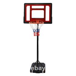 5.67ft Height Adjustable Outdoor Basketball Hoop System Stand with Wheels Red