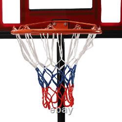 5.67ft Height Adjustable Outdoor Basketball Hoop System Stand with Wheels Red