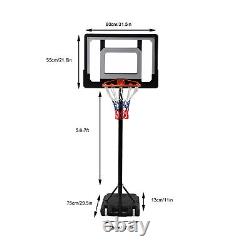 5.67ft Outdoor Basketball Hoop System Stand Adjustable Goal Training with Wheel