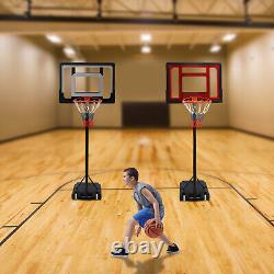 5.6-7Ft Portable Basketball Hoop Goals Backboard System Adjustable Stands White