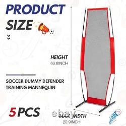 5 Pcs Soccer Dummy Defender Training Mannequin Portable Defender Practice