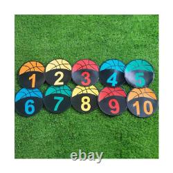6X(1Set Basketball Spot Marker 9 Inches, Round Flat Number Dots, PVC L3K3)4262