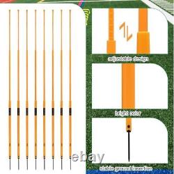 8 Pcs Soccer Training Poles Adjustable Agility Training Poles 31-65 Inch