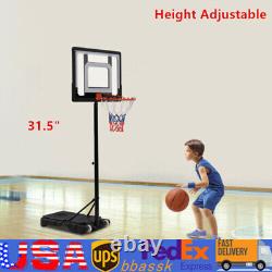 Adjustable Basketball Hoop Stand Kids Goal System Outdoor Sports Toy Gift White