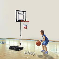 Adjustable Basketball Hoop Stand Kids Goal System Outdoor Sports Toy Gift White