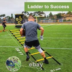 Agility Ladder Training Equipment Set Agility Ladder(12 Rungs/20ft), 4 Yellow