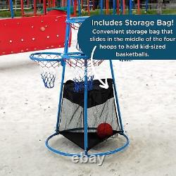 Angeles 4-Hoop Toddler Basketball Hoops with Storage Bag, Kids Basketball Hoop