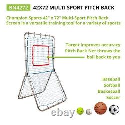 BN4272 Rebound Pitchback Net, Adjustable Training Practice Rebounder