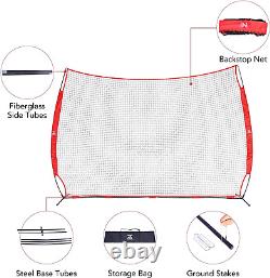 Barricade Backstop Net 12X9Ft & 16X10Ft Ball Sports Practice Barrier