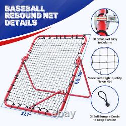 Baseball Rebound Pitchback Net Heavy Duty Training Practice Rebounder Easy Setup