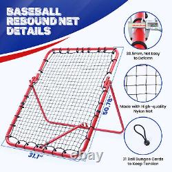 Baseball Rebounder Net PitchBack Net Installation-Free Volleyball Bounceback Net