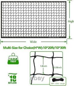 Baseball softball net, heavy duty sports net barrier nylon baseball net