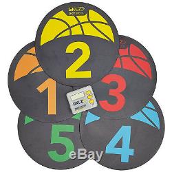 Basket Ball Training Marker 6pc Set Sport Equipment Rubber Learning Aid Timer