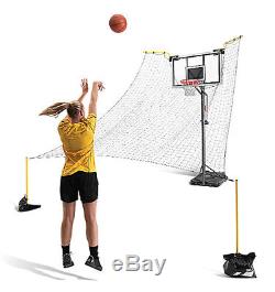 Basketball Net Adjustable Portable Return Catch System House Yard Gym Shoot Ball