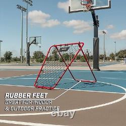 Basketball Rebounder with Adjustable Frame, Rubber Grip Feet and Sandbags Port