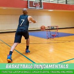 Basketball Rebounder with Adjustable Frame, Rubber Grip Feet and Sandbags Port