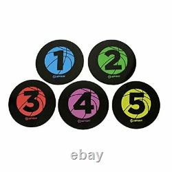 Basketball Training Large 9in Disc Spot Markers 5-Pack Round Flat Numbered