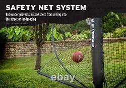 Basketball Yard Guard Defensive Net System Rebounder with Foldable White/Black