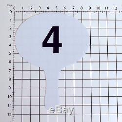 Better Bidders 11.5In Oval Cartonplast Auction Paddles Set, White, Numbered 1-1