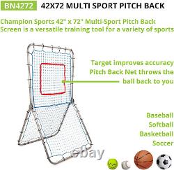 Champion Sports BN4272 Rebound Pitchback Net, Adjustable Training Practice Re