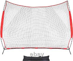 Collapsible Barricade Backstop Net 12X9 Ft, Net for Lacrosse, Baseball, Basketba