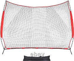 Collapsible Barricade Backstop Net 12X9 Ft, Net for Lacrosse, Baseball, Basketba