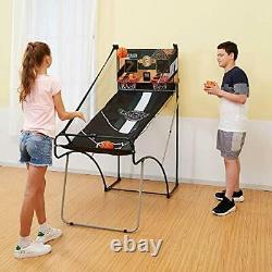 Foldable Indoor Basketball Arcade Game Double Electronic Dual Hoop Shot 2 Player