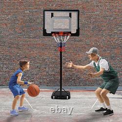 Height Adjustable Portable Basketball System, 31.5 Inch Backboard, White/Red