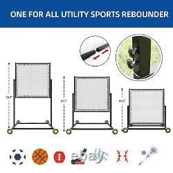 Height Adjustable Rebounder, Portable Sports Bounce Back Net, Adjustable Angl