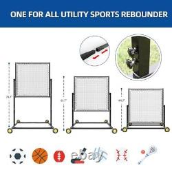 Height Adjustable Rebounder, Portable Sports Bounce Back Net, Adjustable Angle