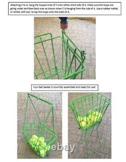 Hoag Tennis Ball Basket & Hopper 72 Ball Capacity Lime Green (6)