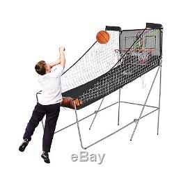 Indoor Basketball Arcade Game Double Electronic Shot Hoop 2 Player Fold with4 Ball