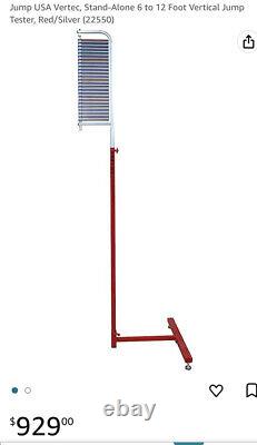 Jump USA Vertec, Stand-Alone 6 to 12 Foot Vertical Jump Tester- Red / Silver