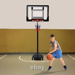 Kids Portable Adjustable Sports Basketball Hoop Backboard System Stand with Wheels