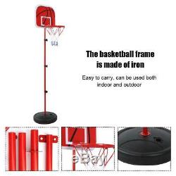 Kids Portable Basketball Hoop Stand System Adjustable Height Net Ring Ball 150cm