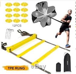 Kit de entrenamiento Juego paracaidas escalera velocidad agilidad conos premium