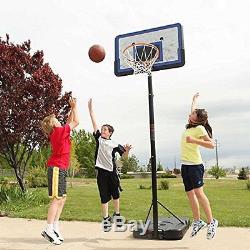 New Height Adjustable Portable Basketball System 44 Inch Backboard Net Game NBA