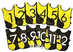 Pinnies Reversible Numbered Practice X-Large YellowithBlack 12 pack (1-12)