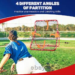 Pitch Back Rebound Net Adjustable Rebounder Trainer Baseball Softball Practice