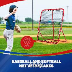 Pitch Back Rebound Net Adjustable Rebounder Trainer Baseball Softball Practice