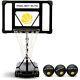 Pool Basketball Hoop Set Includes 3X Composite Leather Basketballs, Air Pump