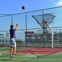 Portable Basketball Shot Trainer with Rebounder Net Return and Adjustable Sup
