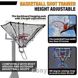 Portable Basketball Shot Trainer with Rebounder Net Return and Adjustable Sup