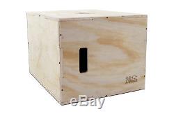 ProSource 3-in-1 Wood Plyometric Box for CrossFit and Jump Training, 30/24/20