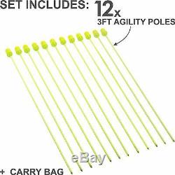QuickPlay PRO Agility Poles (Set of 12) Adjustable Height use as (x12) 3FT